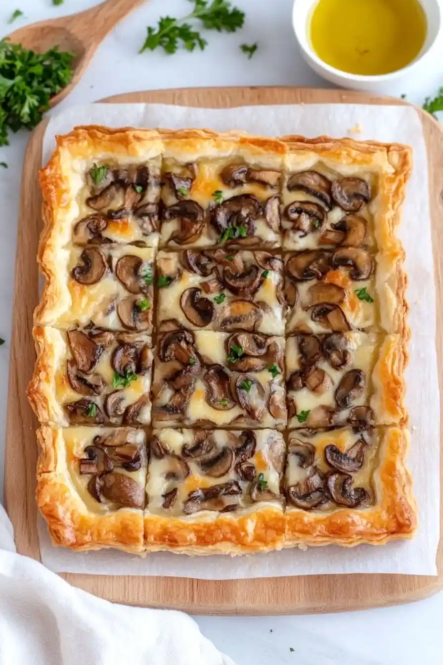 Delicious Puff Pastry Mushroom Tart