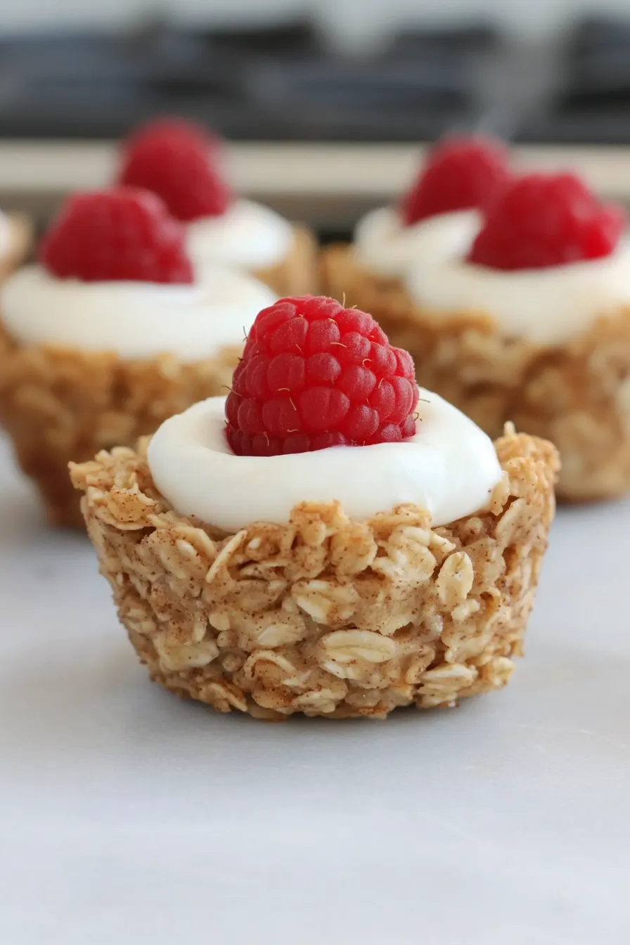 Fluffy Baked Oatmeal Cups with Greek Yogurt