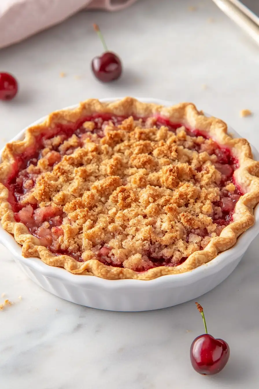 Flaky Cherry Crumb Pie