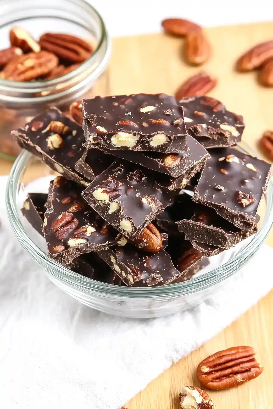 Rich Dark Chocolate Pecan Toffee Bark