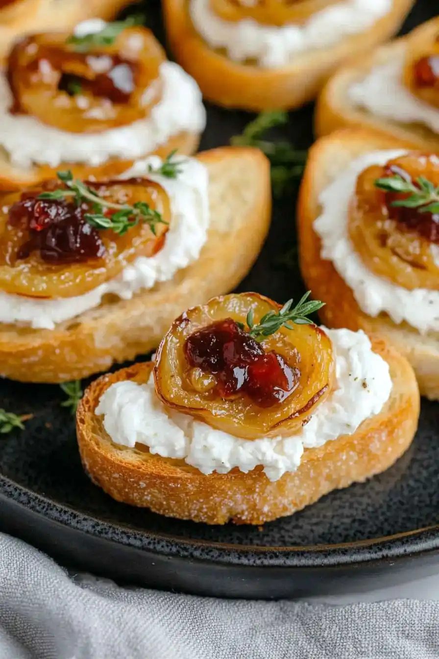 Quick Cranberry Fig Goat Cheese Crostini
