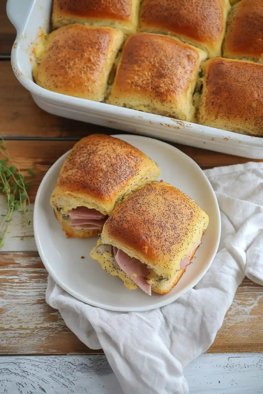 Fluffy Brioche Ham and Cheese Sliders