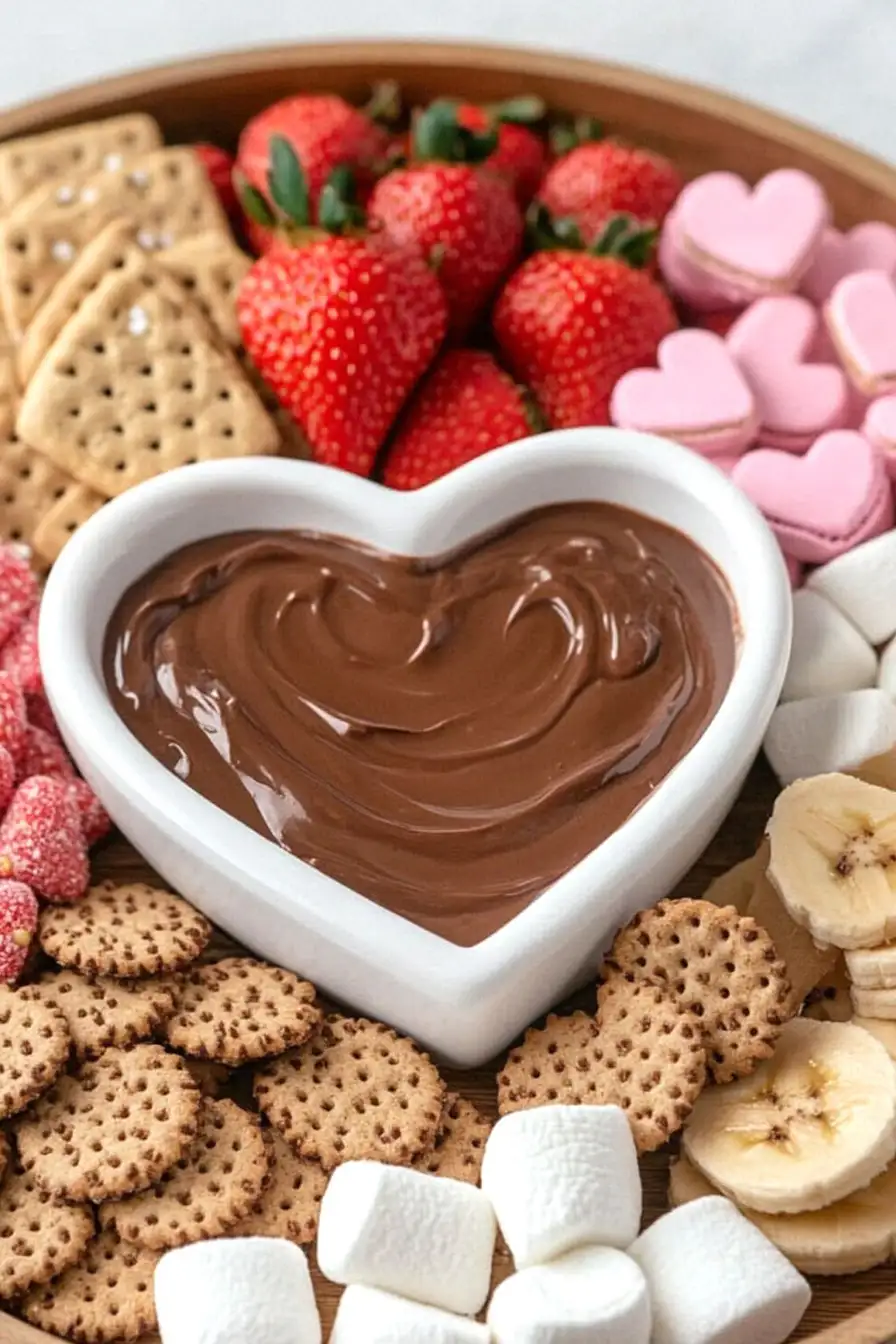 Healthy Chocolate Fondue for Valentine's Day