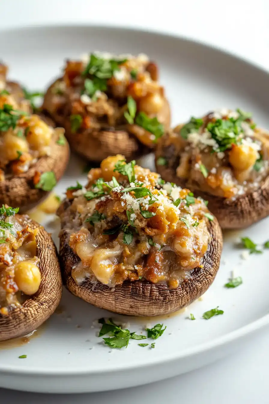 Savory Vegetarian Stuffed Mushrooms