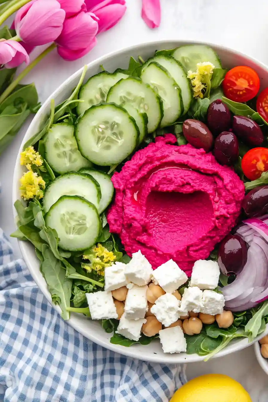 Easy Beet Hummus Salad