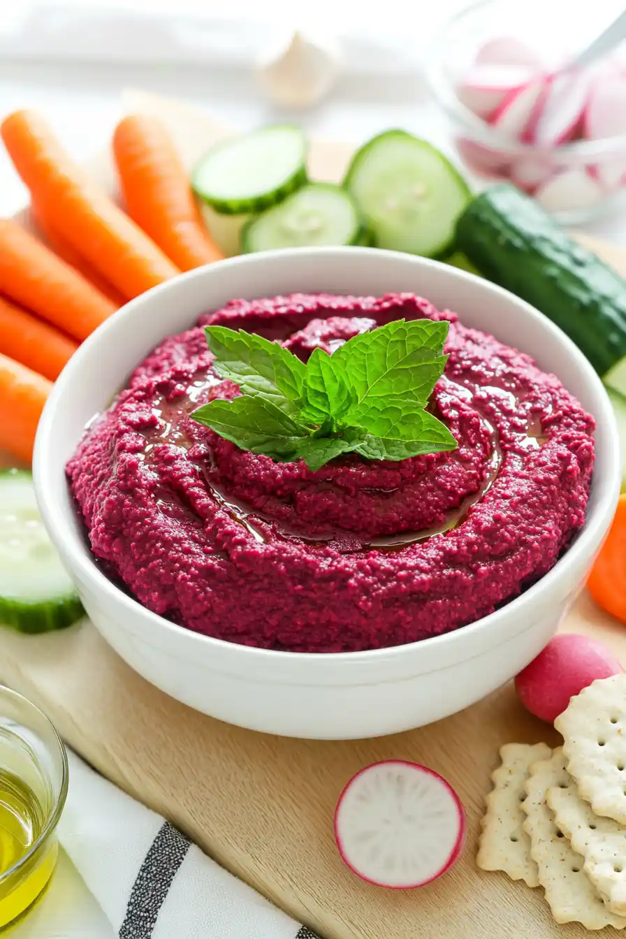 Juicy Beet Hummus Without Chickpeas