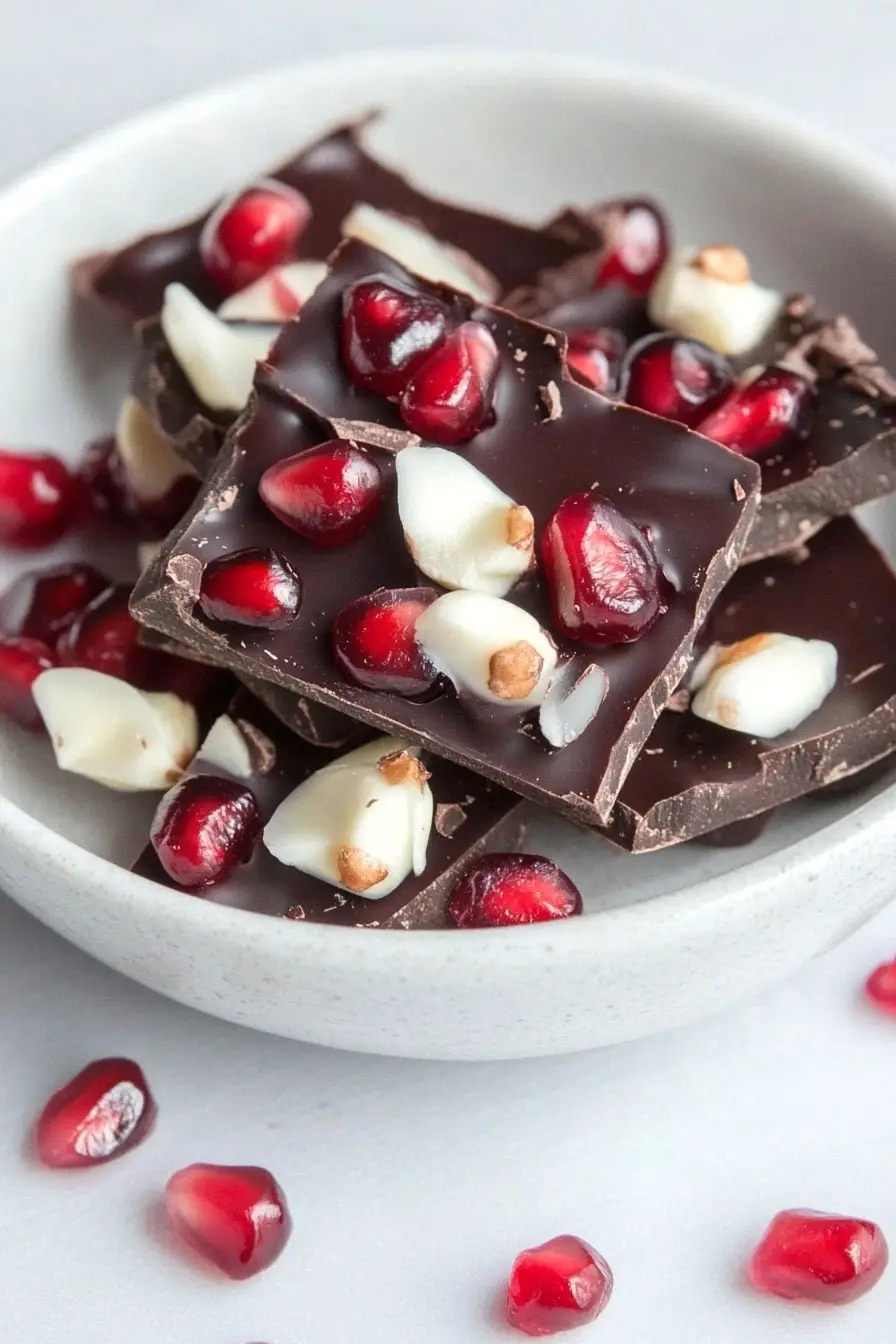Decadent Dark Chocolate and Pomegranate Bark