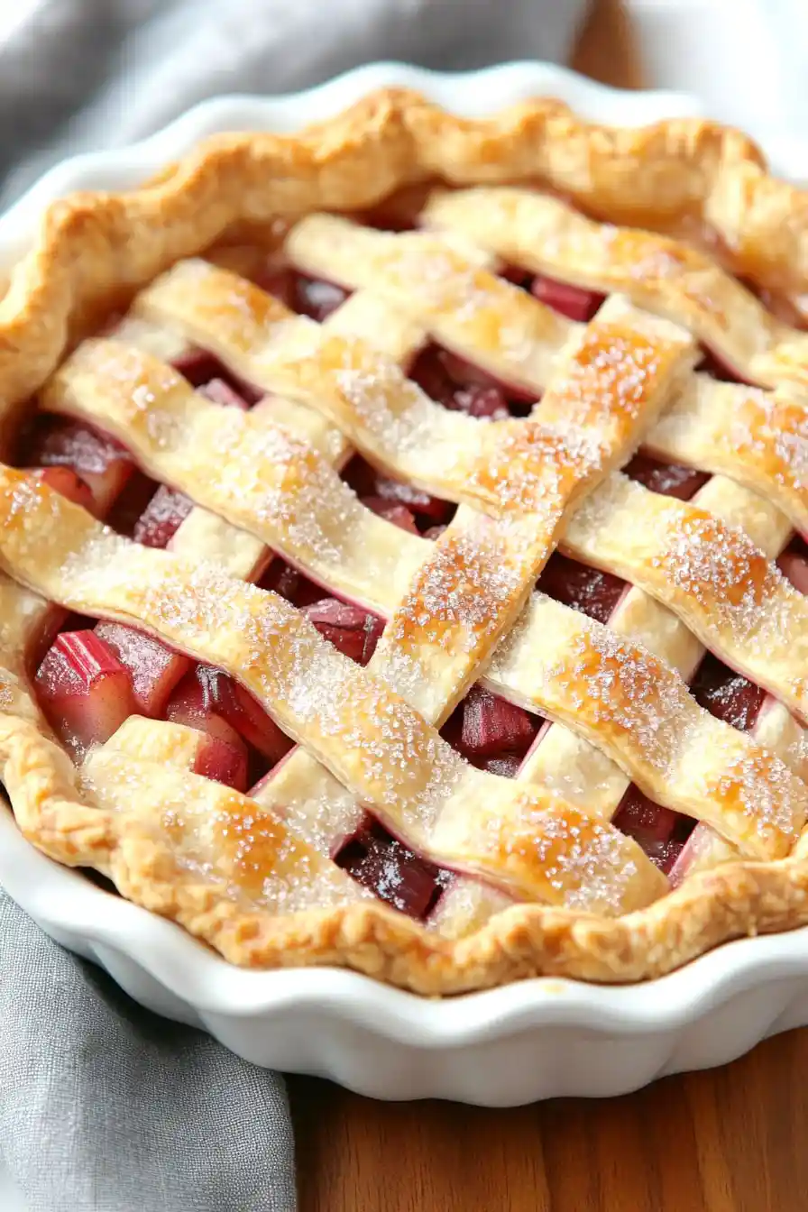 Juicy Rhubarb Pie Using Frozen Rhubarb