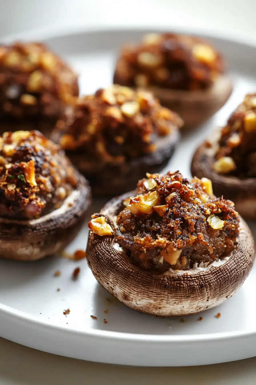 Quick Vegan Gluten Free Stuffed Mushrooms