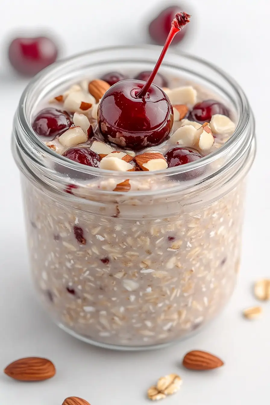 Easy Cherry Pie Overnight Oats