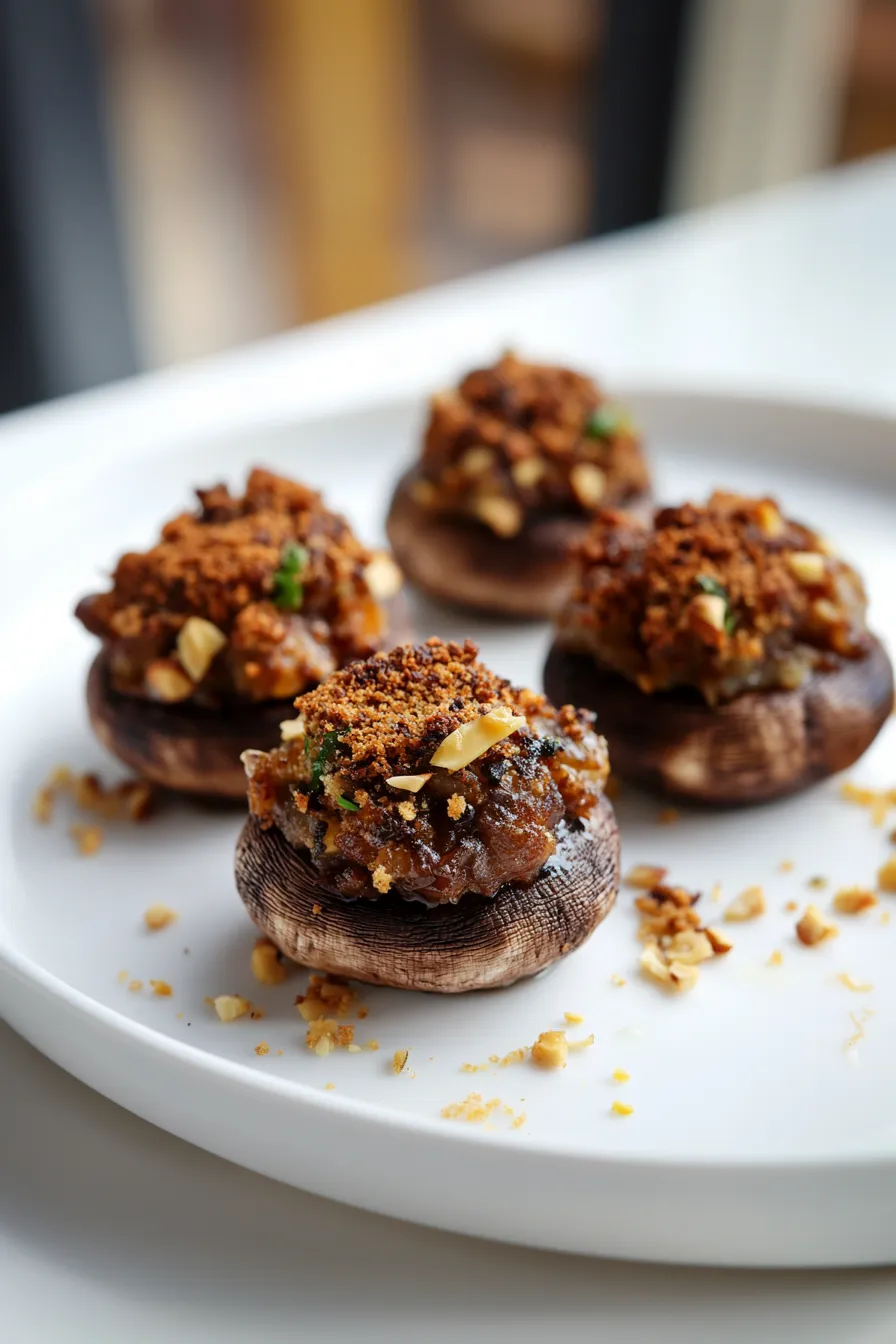 Quick Vegan Gluten Free Stuffed Mushrooms