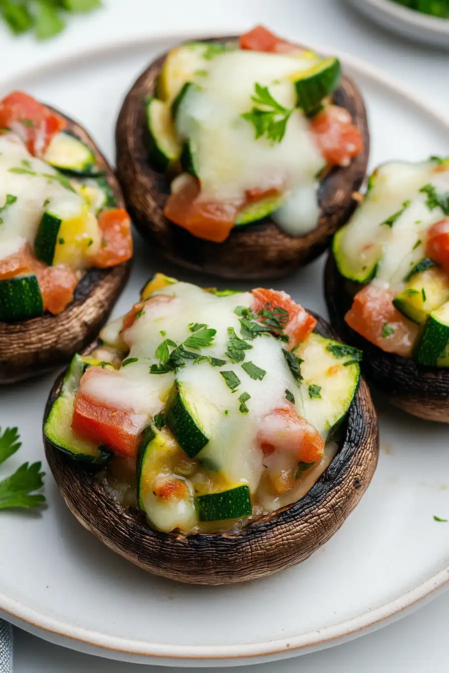 Delicious Zucchini Stuffed Portabella Mushrooms