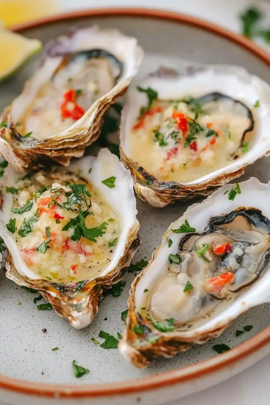 Tasty Grilled Oysters on the Half Shell