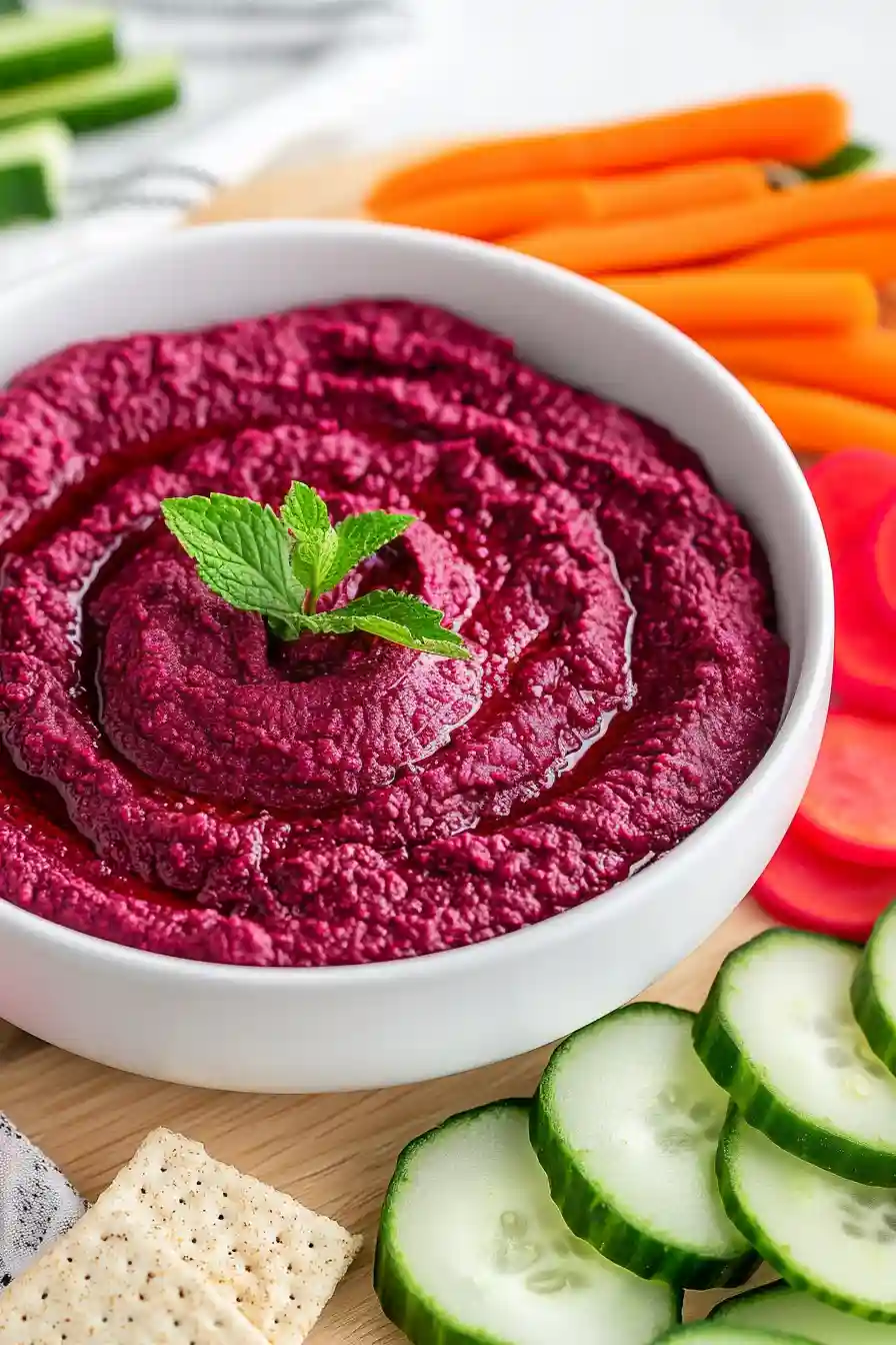 Juicy Beet Hummus Without Chickpeas