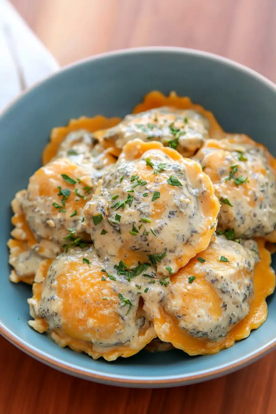Easy Butternut Squash Ravioli with Maple Cream Sauce