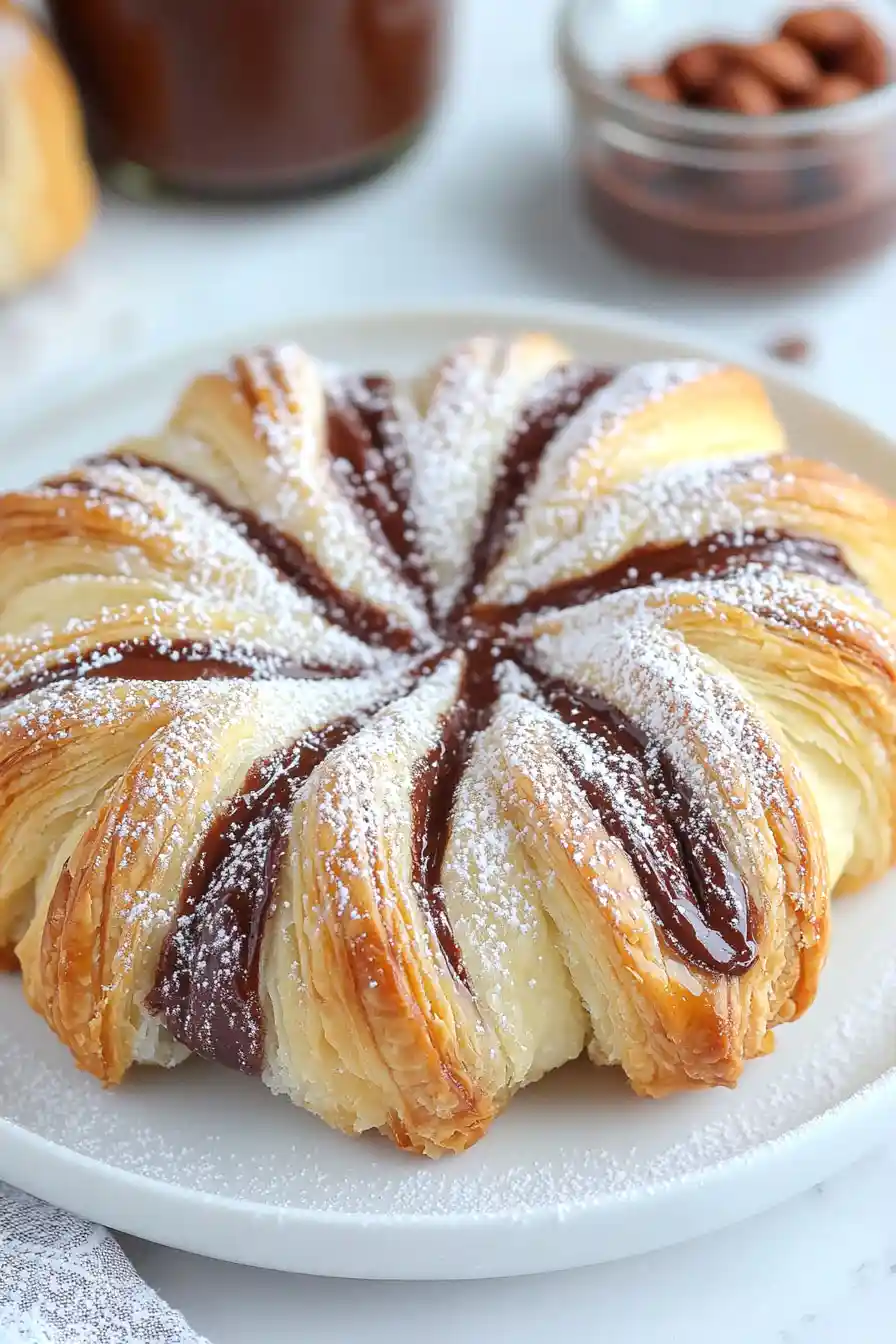 Quick Nutella Puff Pastry Snowflake
