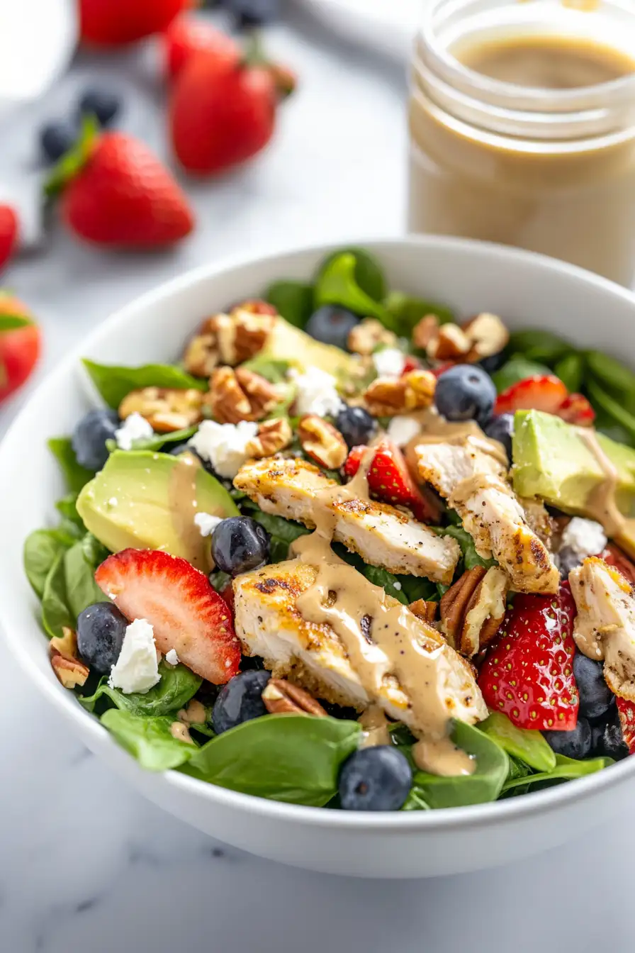 Tasty Strawberry Spinach Salad with Feta
