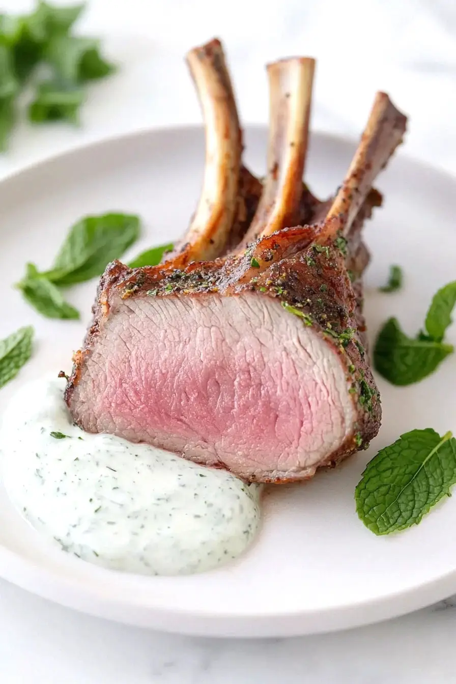 Savory Rack of Lamb with Yogurt Sauce
