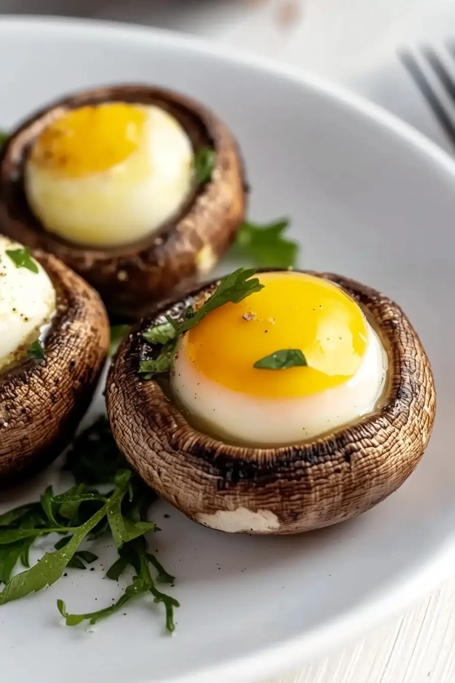 Fluffy Quail Egg Stuffed Mushrooms