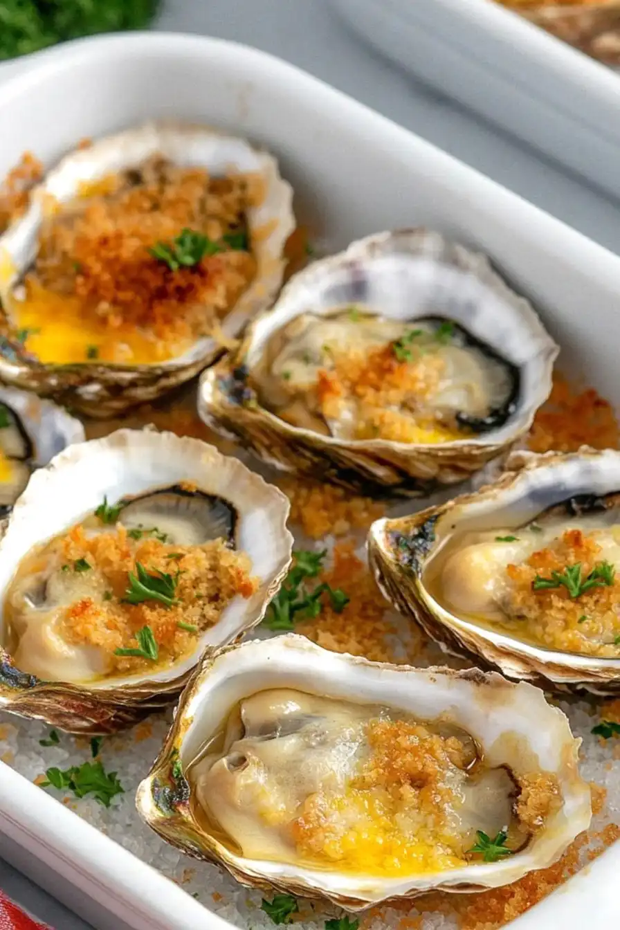 Warm Baked Oysters on the Half Shell