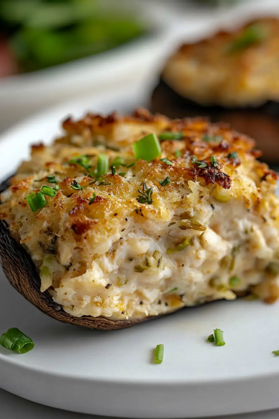 Tasty Crab Stuffed Portobello Mushrooms