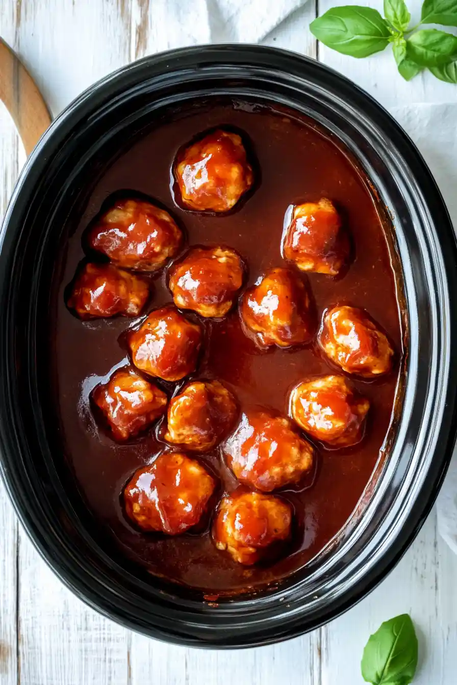 Simple Crockpot Chicken Meatballs