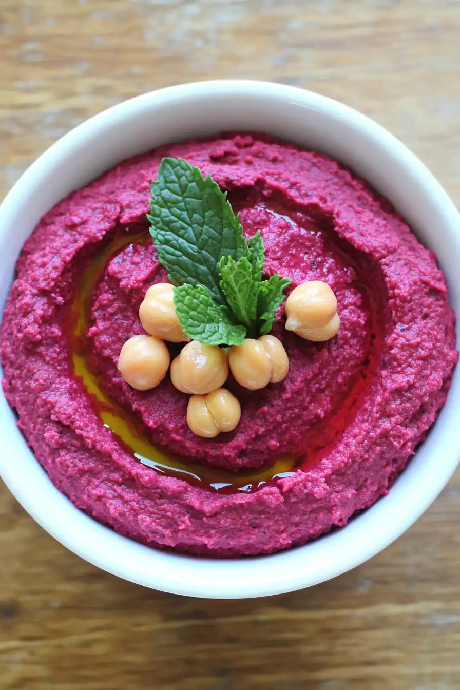 Refreshing Beet and Mint Hummus