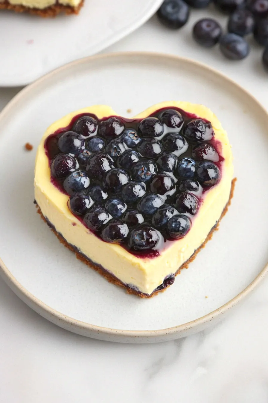 Rich Heart Shaped Blueberry Cheesecake