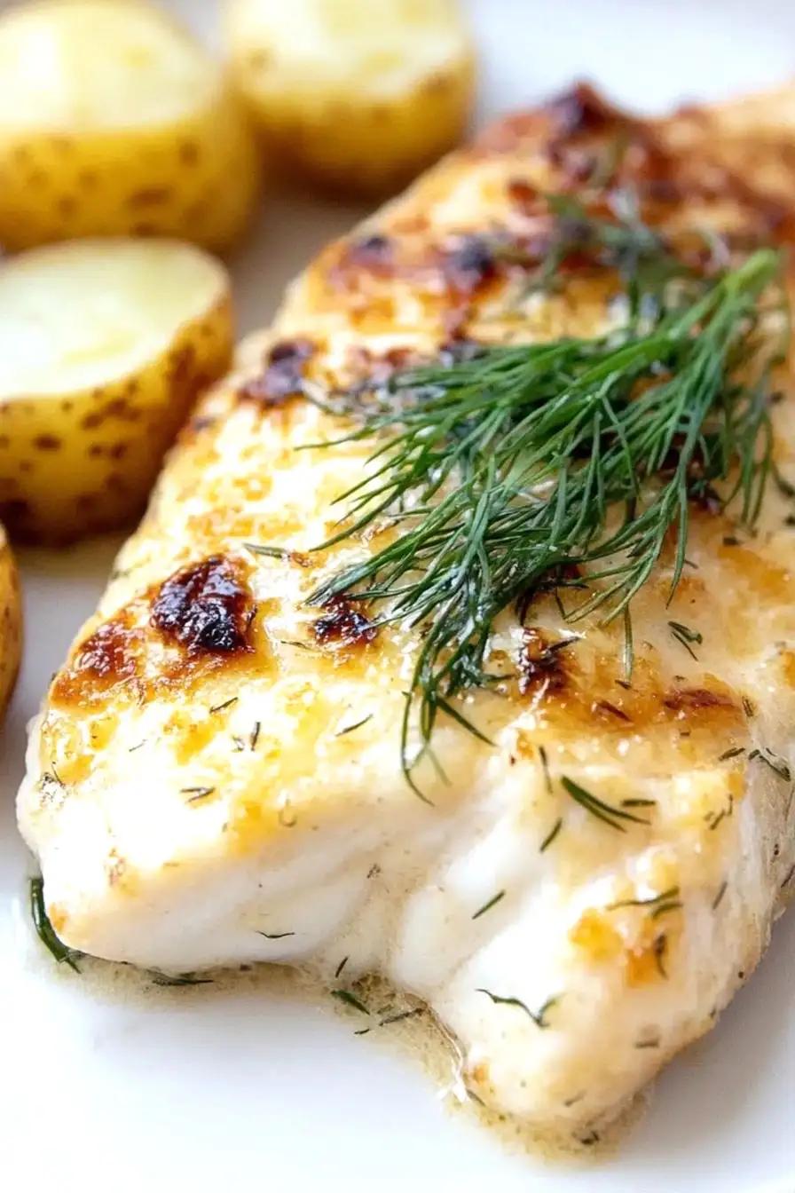 Simple Orange Roughy with Dill Sauce