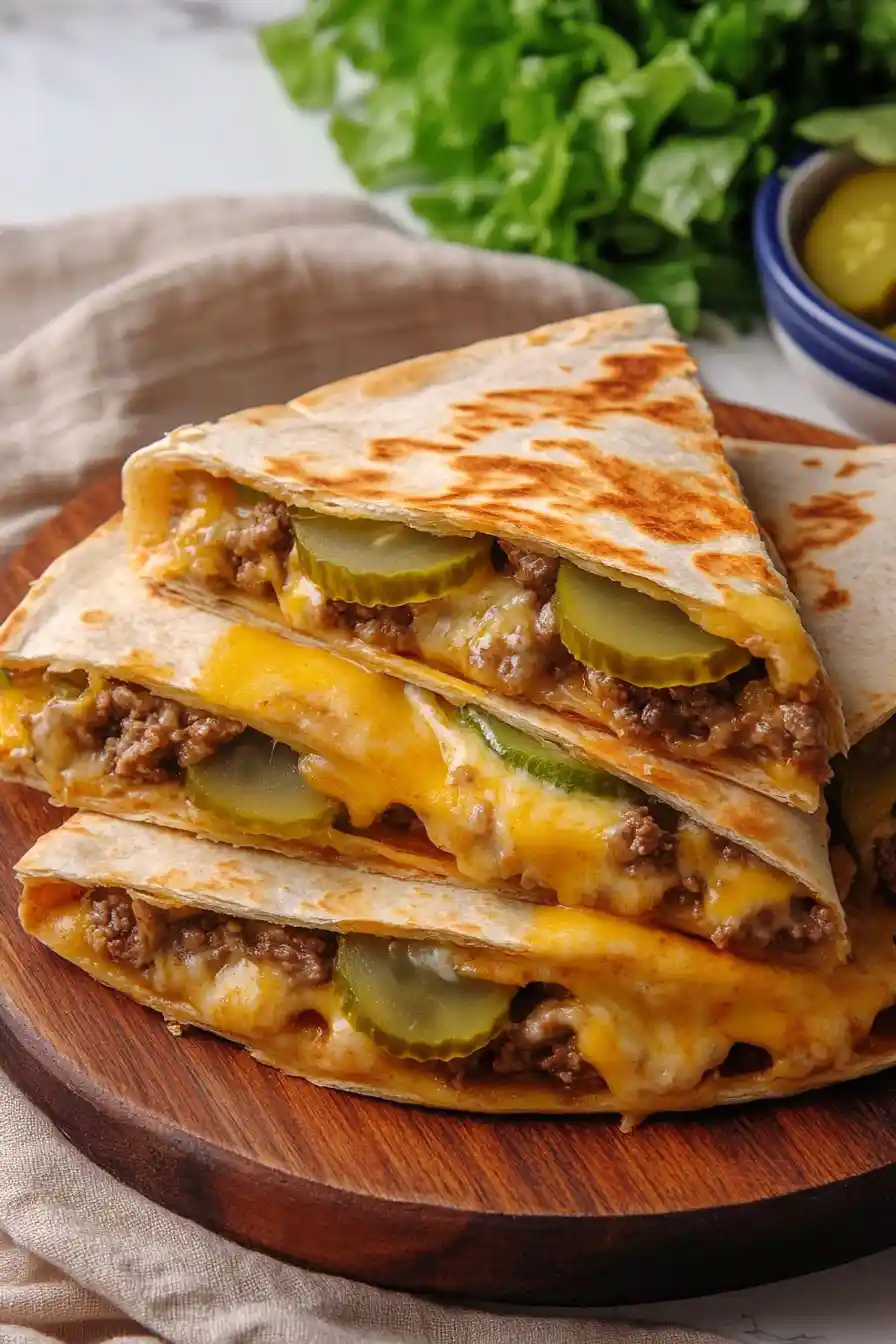 Satisfying Cheeseburger Quesadilla