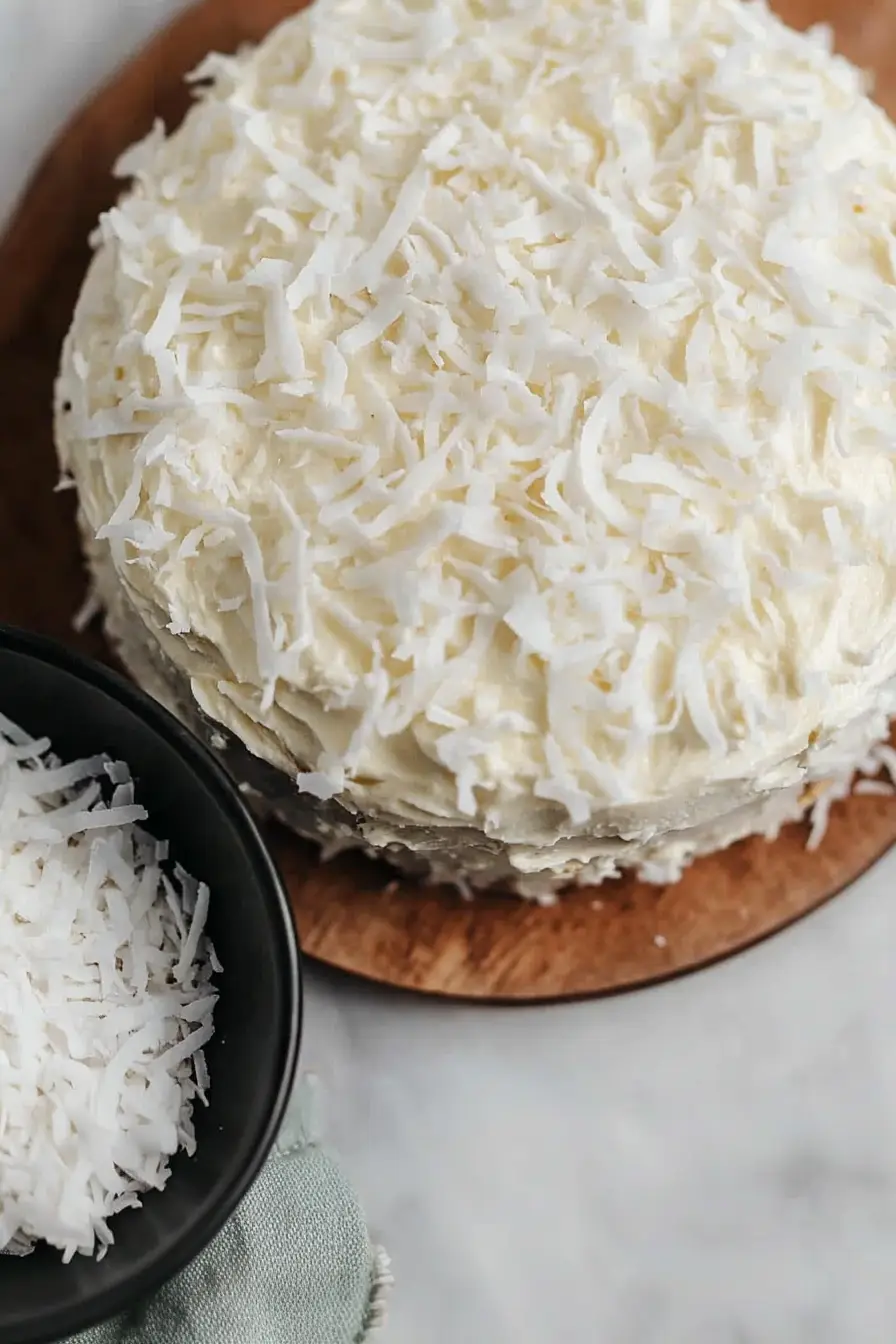 Fluffy One Layer Easter Coconut Cake