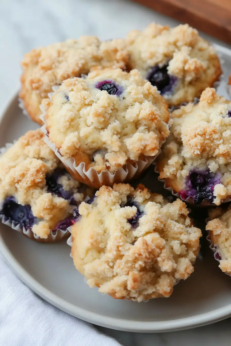 Easy Sourdough Discard Blueberry Muffins
