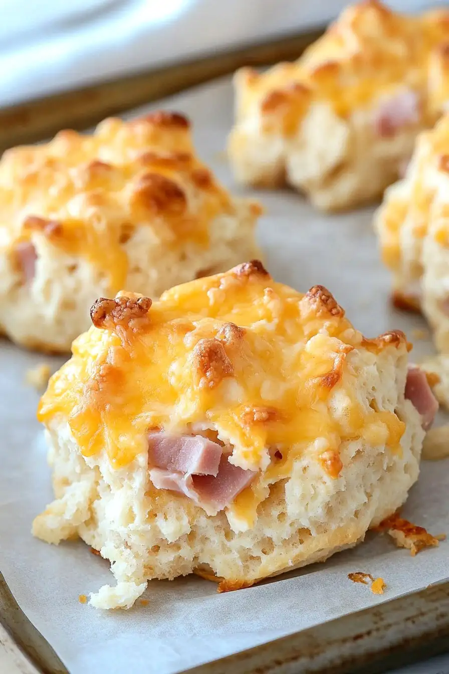 Savory Bisquick Ham and Cheese Biscuits