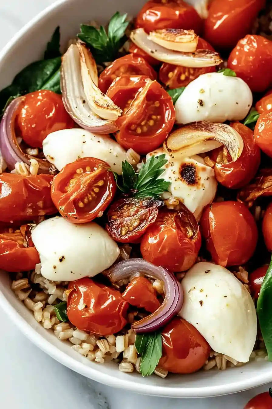 Delicious Farro with Blistered Tomatoes
