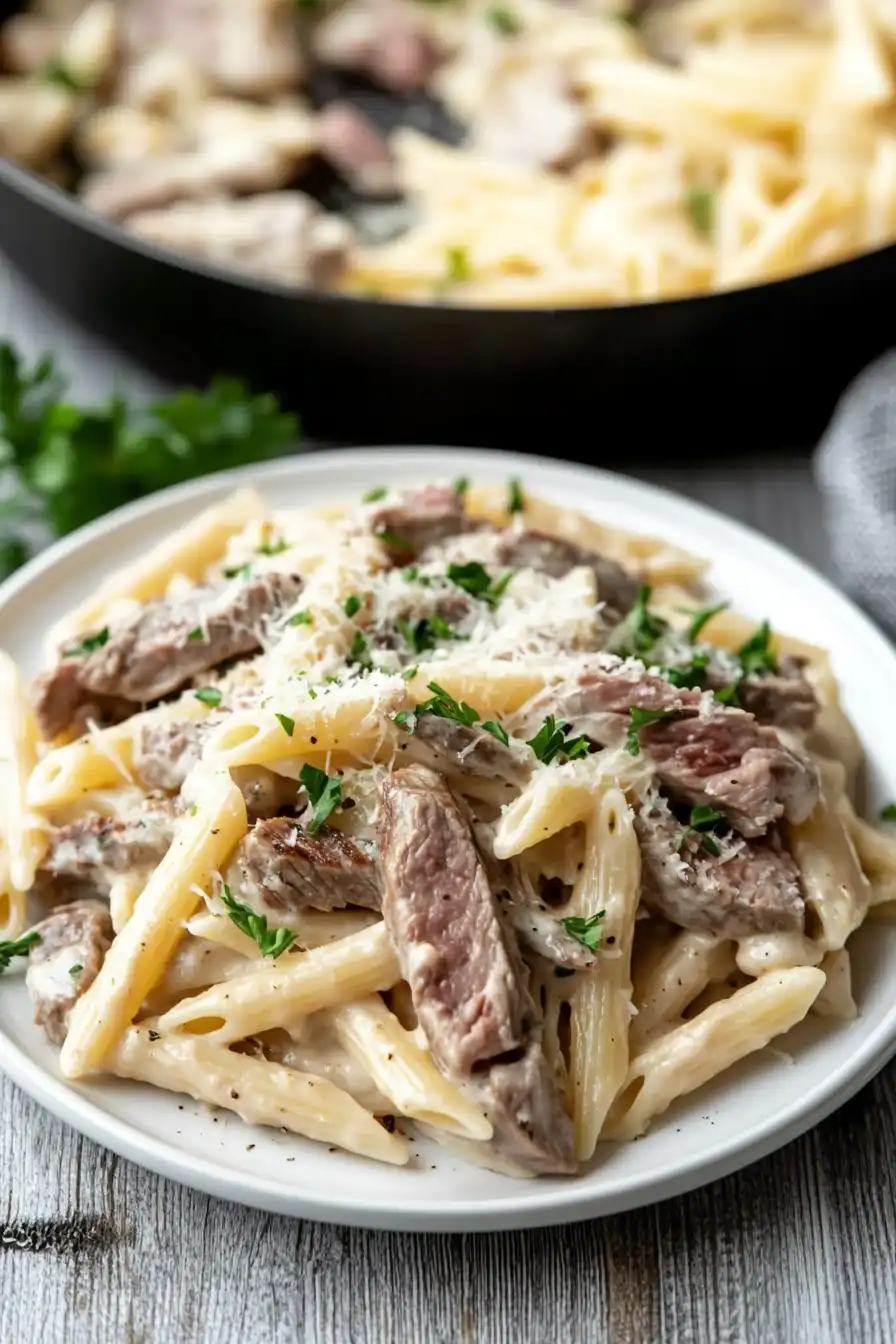 Quick Skirt Steak Pasta
