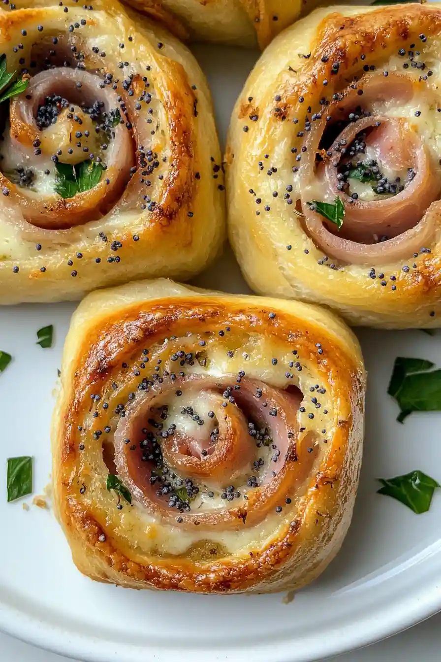 Easy Baked Ham and Cheese Pinwheels