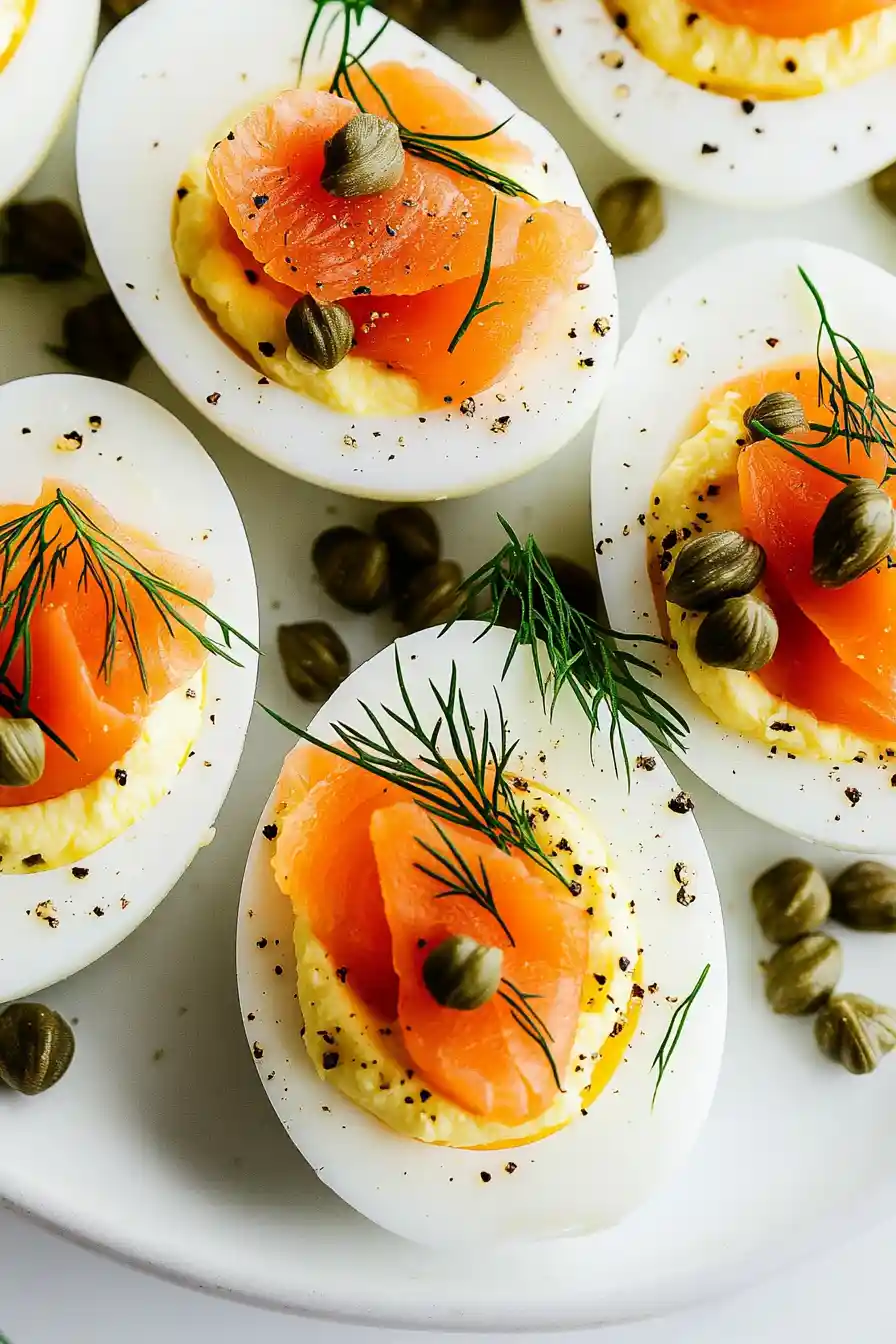 Low-Calorie Easter Smoked Salmon Deviled Eggs
