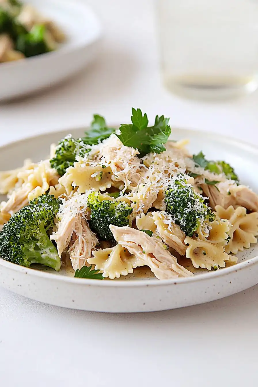 Quick Crockpot Chicken and Broccoli Alfredo