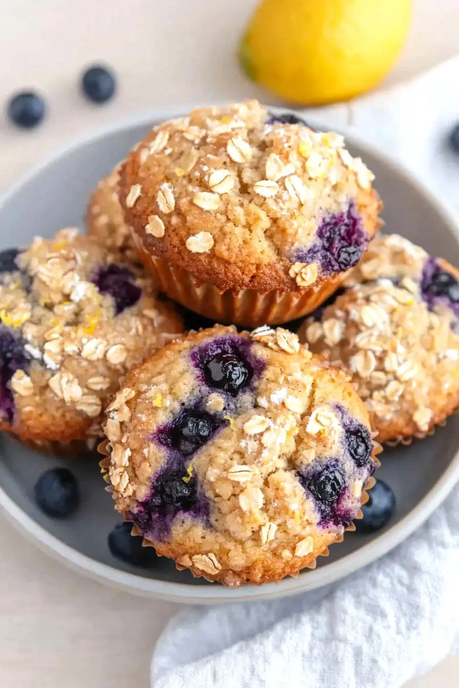 Fluffy Bisquick Lemon Blueberry Muffins