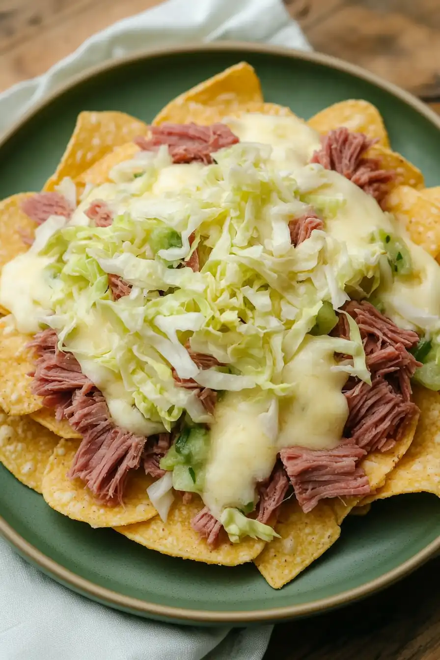 Cheesy Corned Beef Nachos