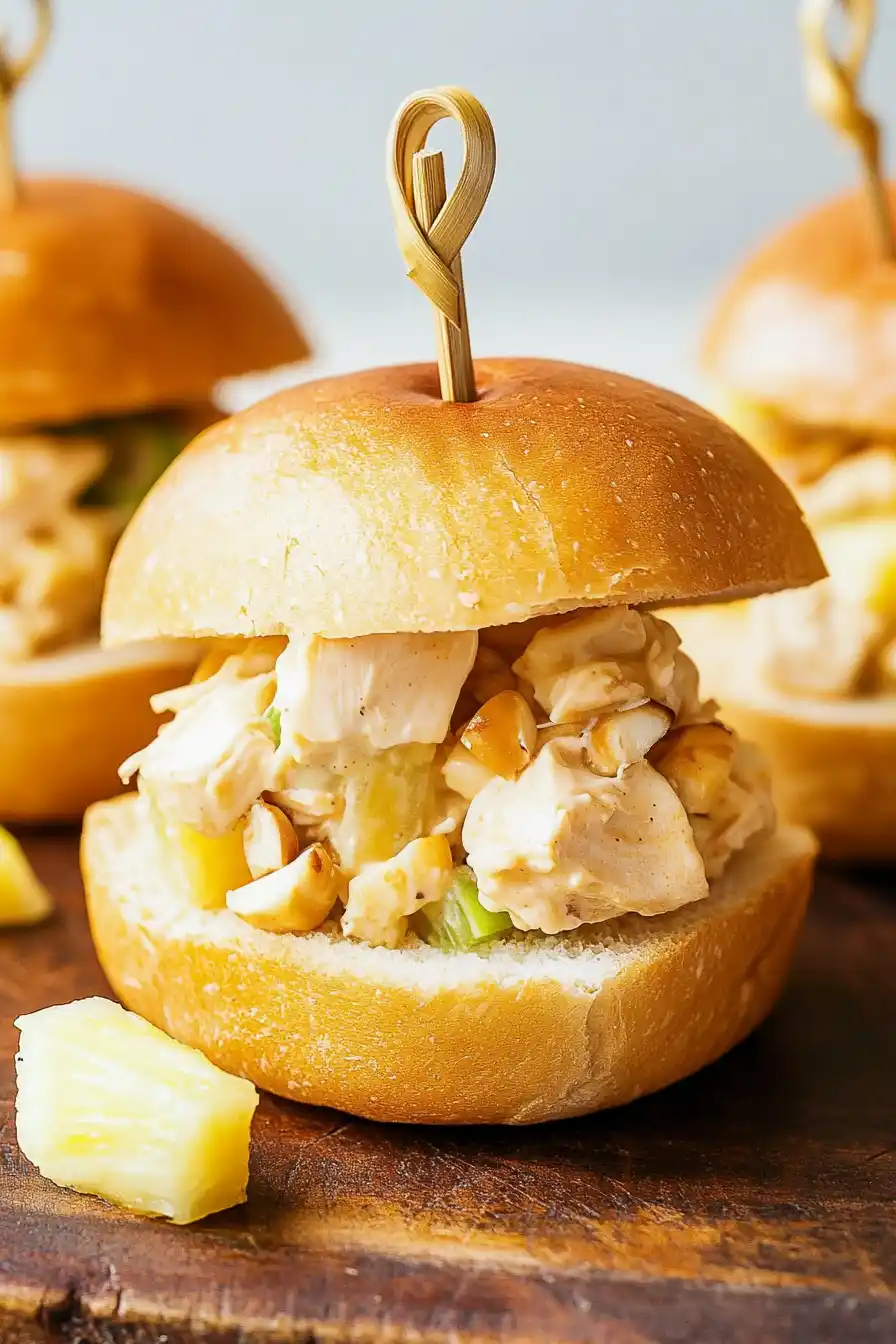 Fluffy Hawaiian Chicken Salad Sliders