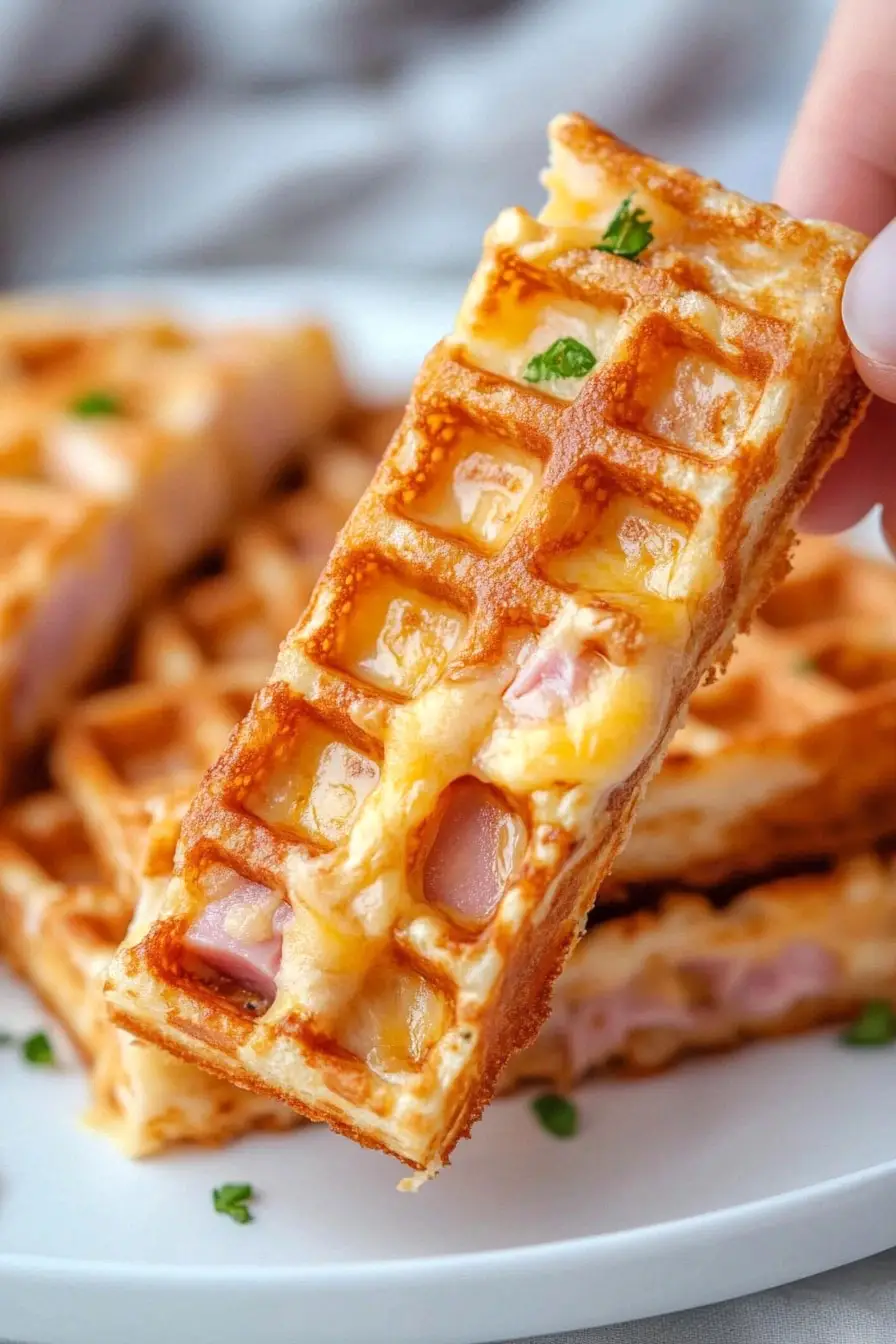 Crunchy Ham and Cheese Chaffles