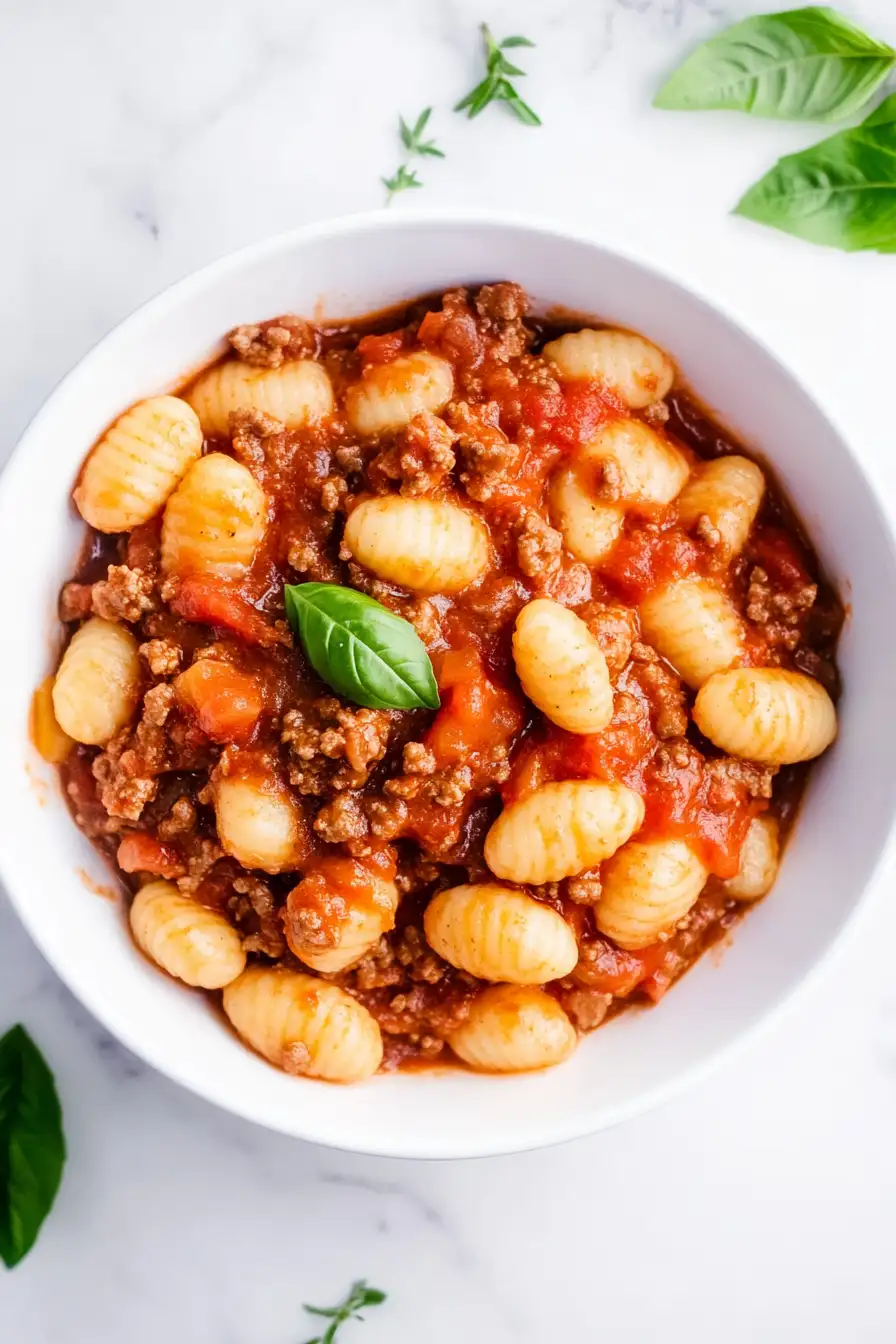 Creamy Gnocchi Bolognese