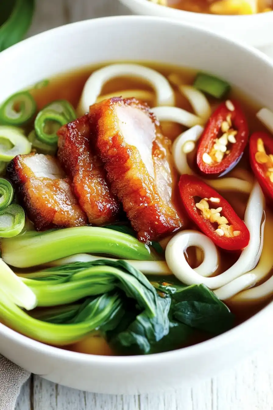 Flavorful Pork Belly Udon Noodle Soup