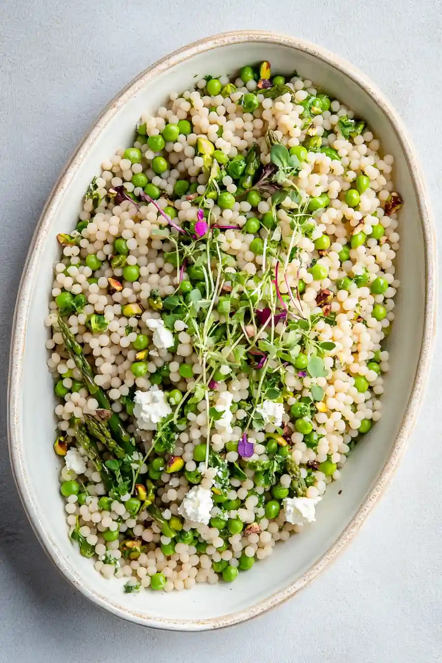 Healthy Easter Spring Couscous Salad with Feta