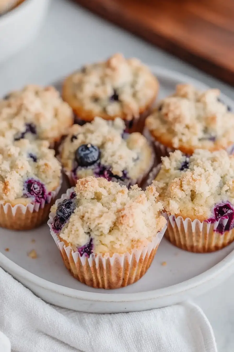 Easy Sourdough Discard Blueberry Muffins