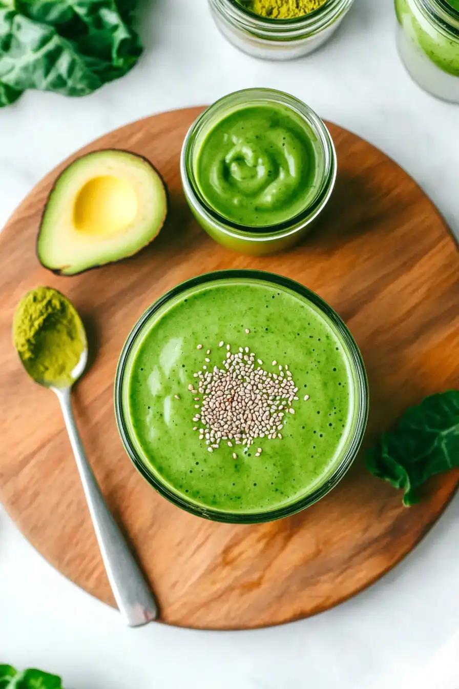 Tasty Green Smoothie with Avocado