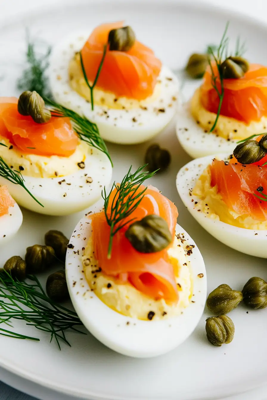 Low-Calorie Easter Smoked Salmon Deviled Eggs