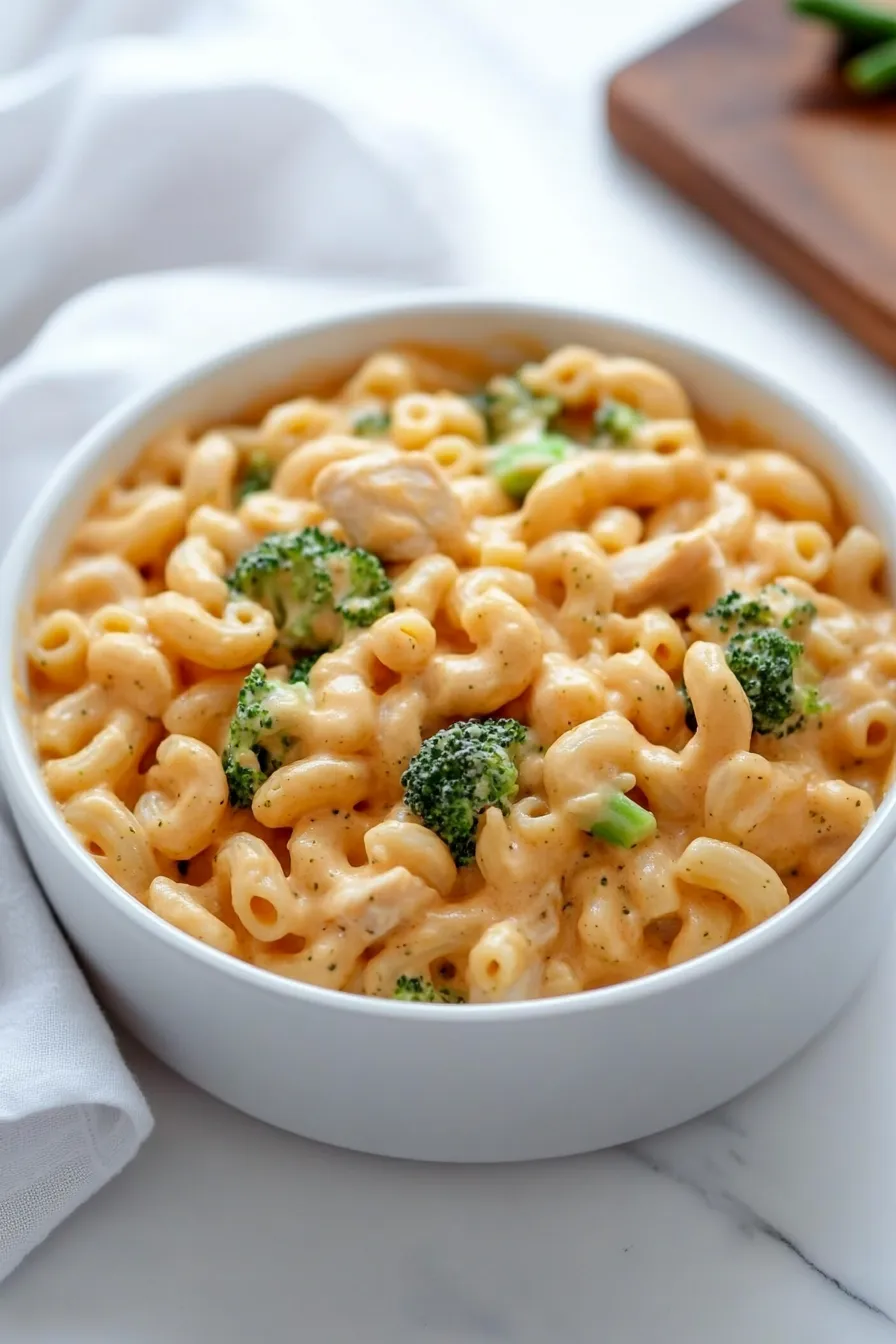 Easy Broccoli Chicken Mac and Cheese