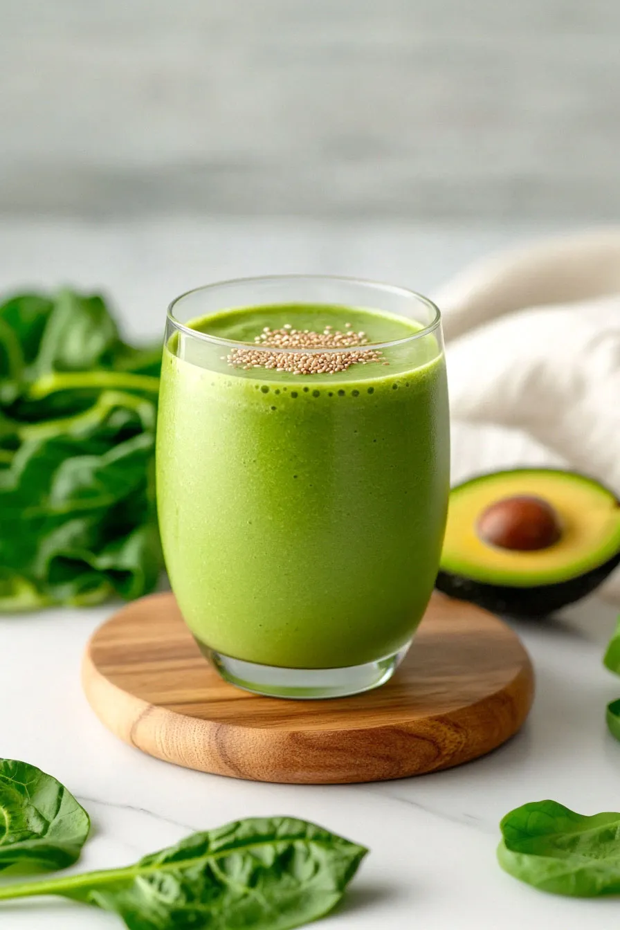Tasty Green Smoothie with Avocado
